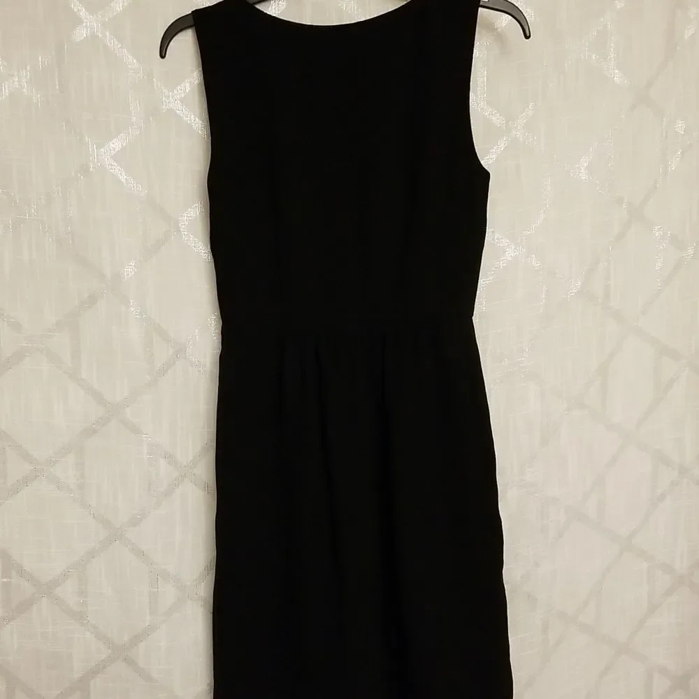 J Crew Black Label Dress Women's Black Sleeveless Size 0 Minimalist